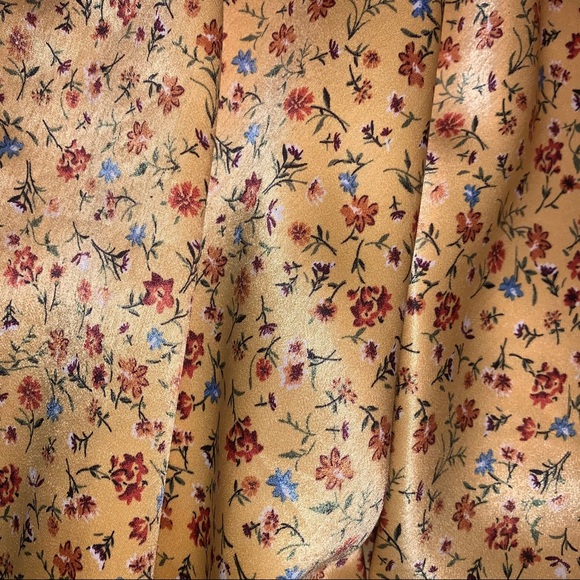 Yellow Floral Silky Oversized Kimono - Picture 3 of 7